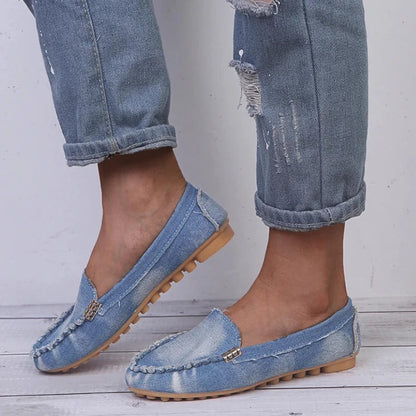 Stylischer Denim-Mokassin für Damen mit orthopädischem Komfort