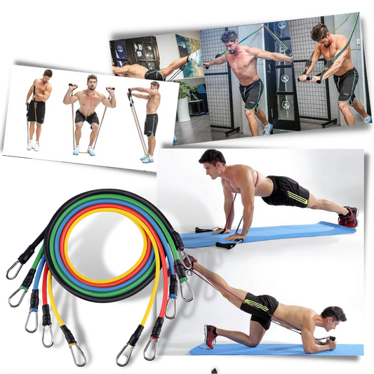 Komplettes Set von Widerstandsbändern - 11 Teile für ein optimales Training