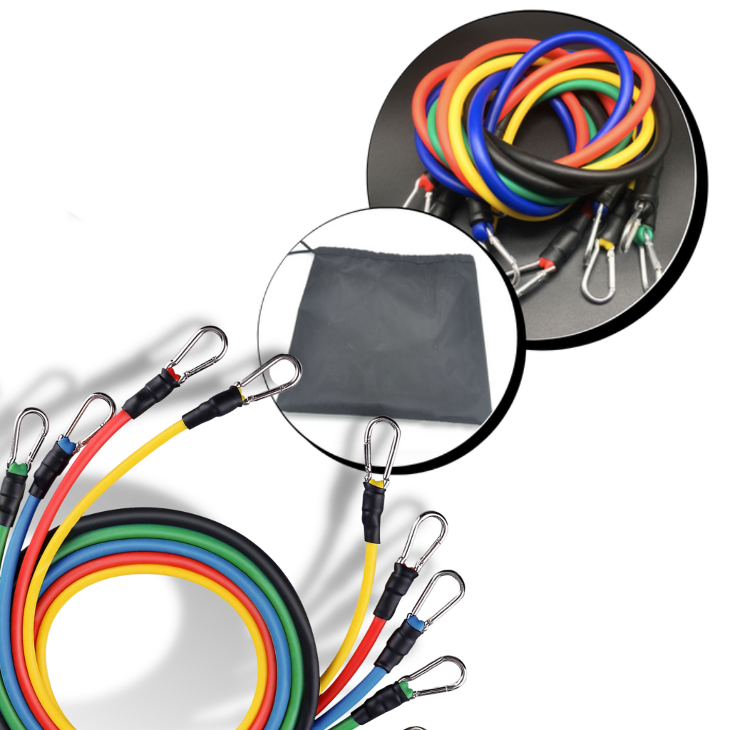 Komplettes Set von Widerstandsbändern - 11 Teile für ein optimales Training