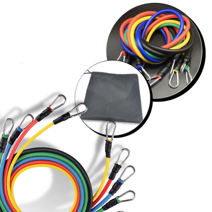 Komplettes Set von Widerstandsbändern - 11 Teile für ein optimales Training