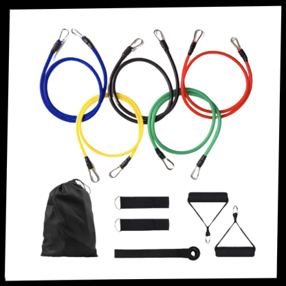 Komplettes Set von Widerstandsbändern - 11 Teile für ein optimales Training