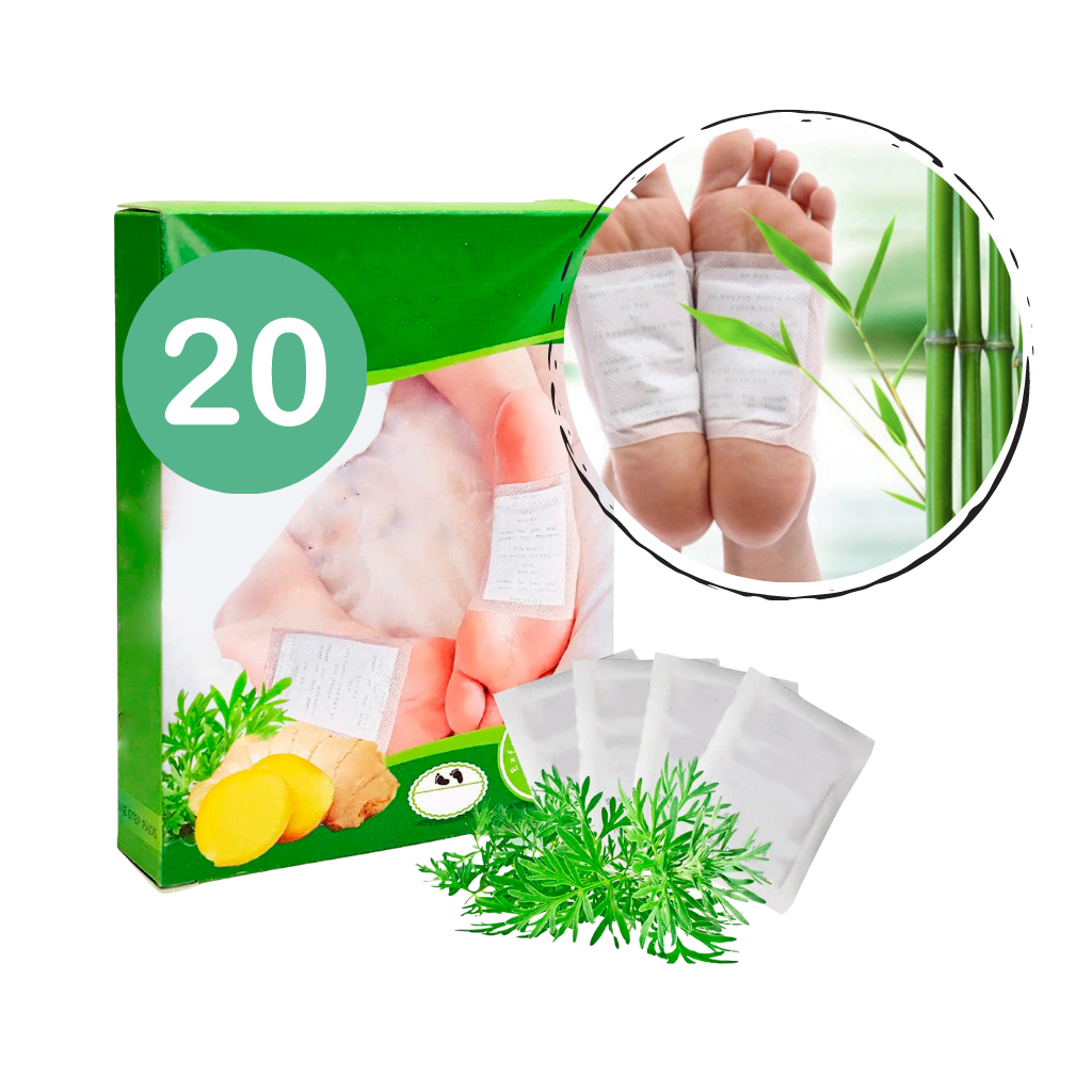 20 Paar Natürliche Detox-Pflaster für die Füße - Toxine eliminieren und revitalisieren!