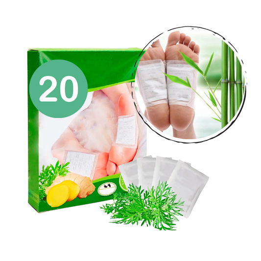 20 Paar Natürliche Detox-Pflaster für die Füße - Toxine eliminieren und revitalisieren!