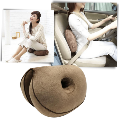 Doppelter ergonomischer Sitzkissen für optimalen Komfort für das Gesäß