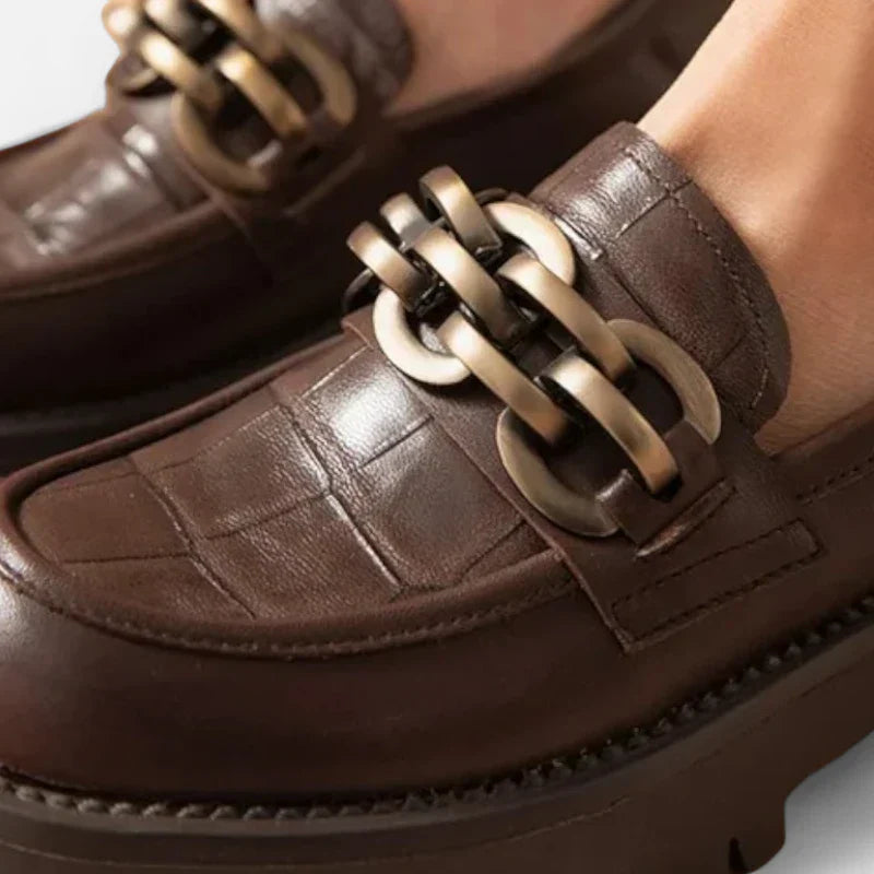 Elegante Damenmokassins mit komfortablem Keilabsatz aus hochwertigem Echtleder