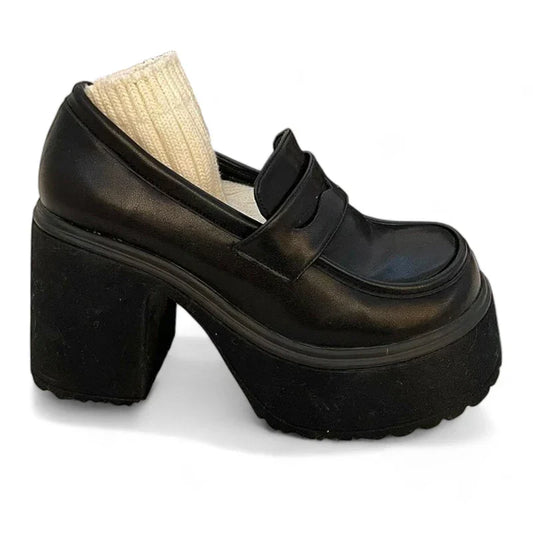 Orthopädischer Damen-Mokassin mit hohem Keilabsatz