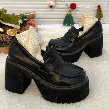 Orthopädischer Damen-Mokassin mit hohem Keilabsatz