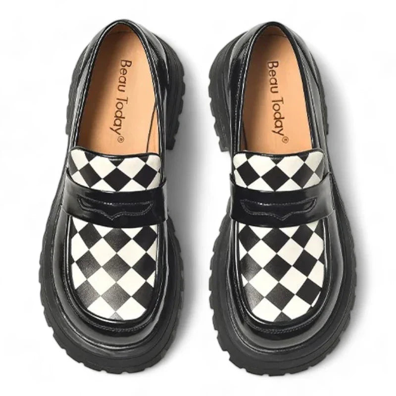 Elegante Damenmokassins mit orthopädischem Design und schickem Lederabsatz