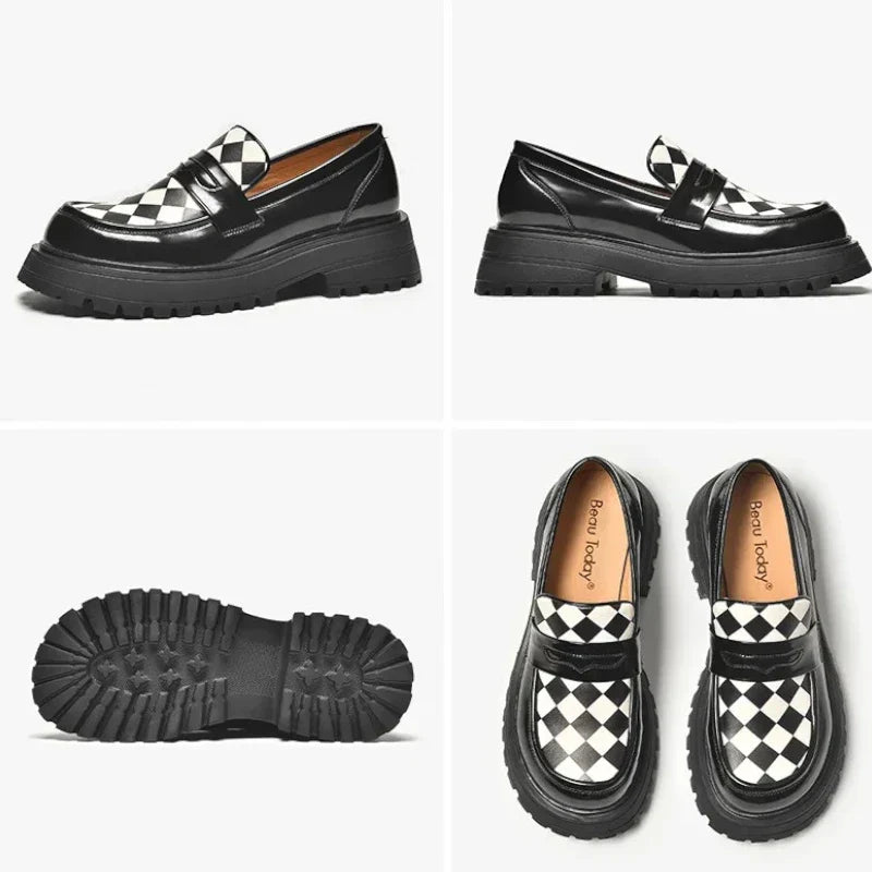 Elegante Damenmokassins mit orthopädischem Design und schickem Lederabsatz