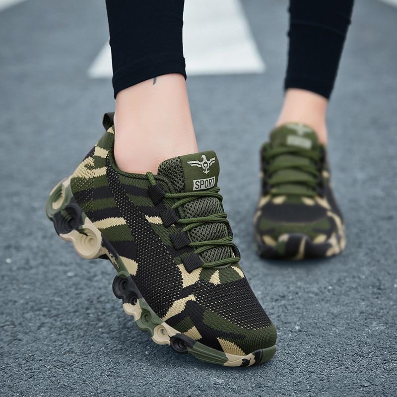 Moderne Militärische Damenschuhe – Atmungsaktives Orthopädisches Design im Camo-Look
