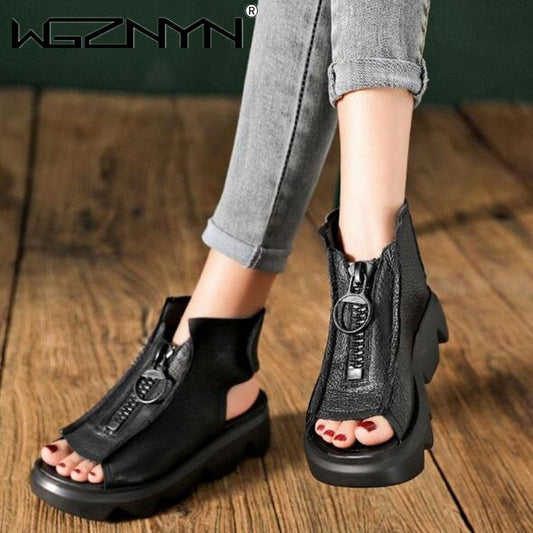 Retro-Plateausandalen für Damen - Fetoo