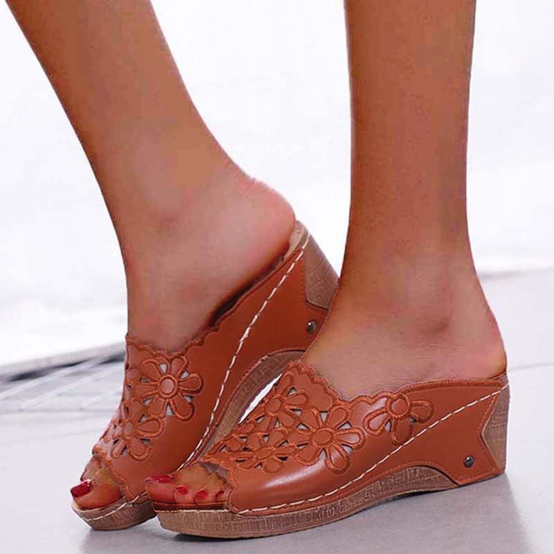 Orthopädische Retro-Keilsandalen für Damen