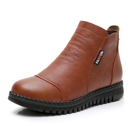 Vintage-Schneestiefel aus Leder für Damen
