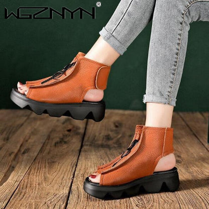 Retro-Plateausandalen für Damen - Fetoo