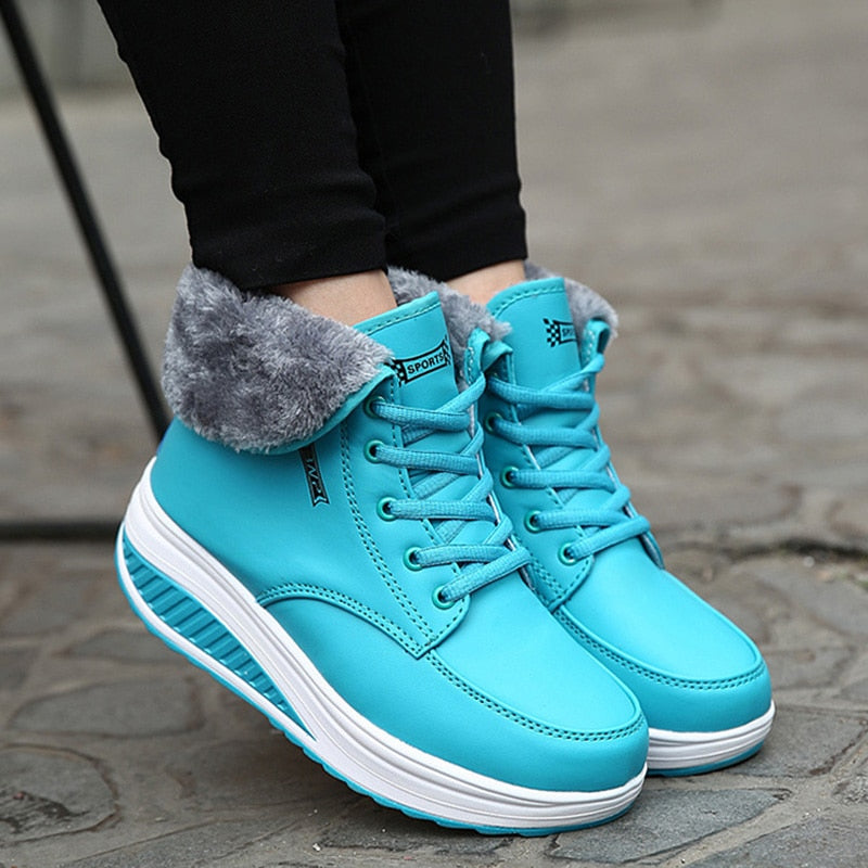 Plüsch-Rocker-Baumwollstiefel für Frauen