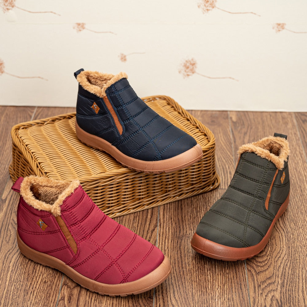 Winterwarme Pelzstiefeletten für Damen