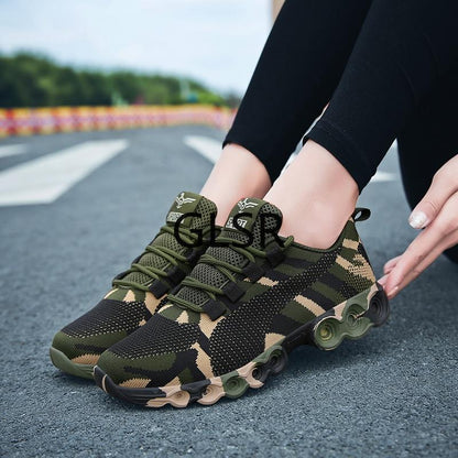 Moderne Militärische Damenschuhe – Atmungsaktives Orthopädisches Design im Camo-Look