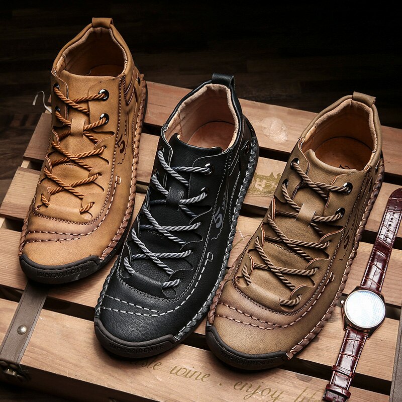 Stylische Vintage-Leder-Orthopädische Schuhe für Herren