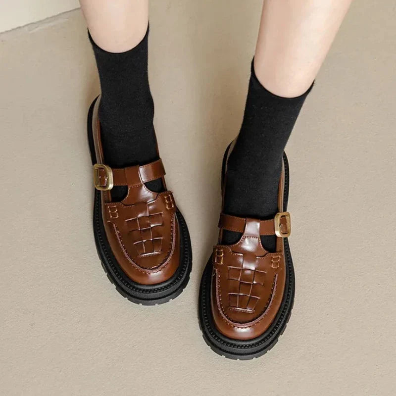 Damen-Orthopädischer Mokassin aus luxuriösem, geflochtenem Leder