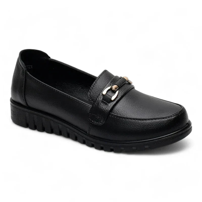 orthopädische Damenmokassins mit eleganten Keilabsätzen