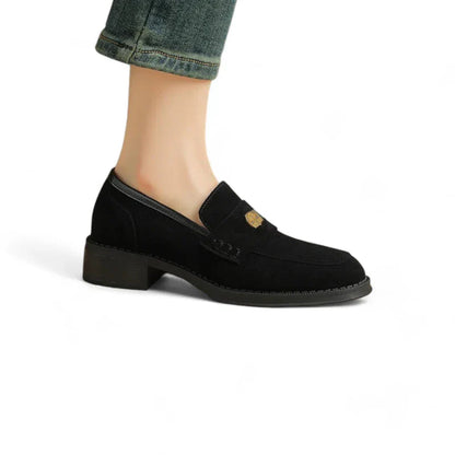 elegante orthopädische Damenmokassins aus Wildleder