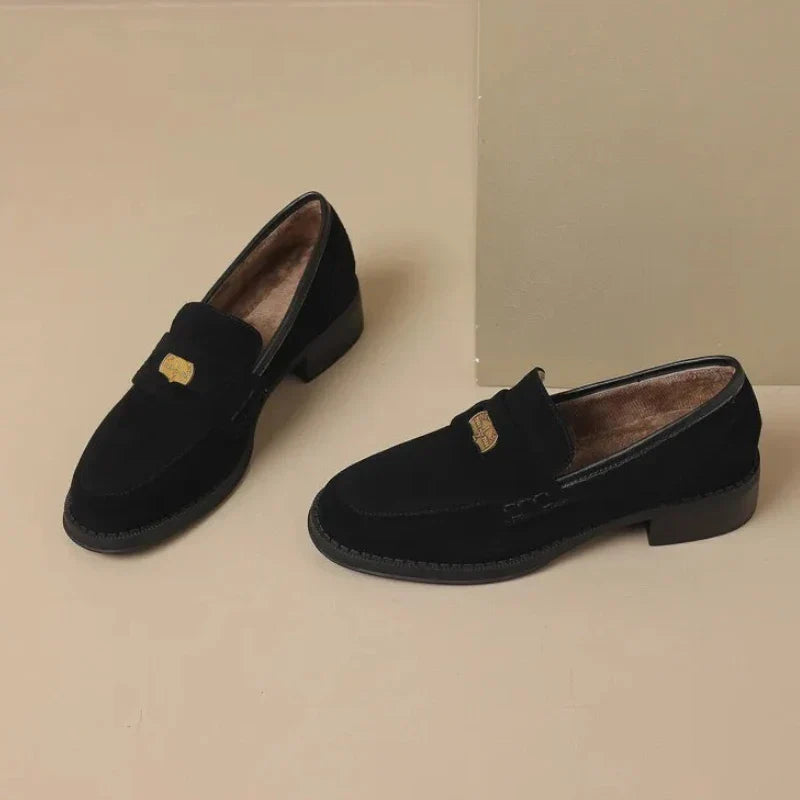 Orthopädischer Damenmokassin aus gefüttertem Wildleder