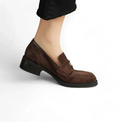 elegante orthopädische Damenmokassins aus Wildleder