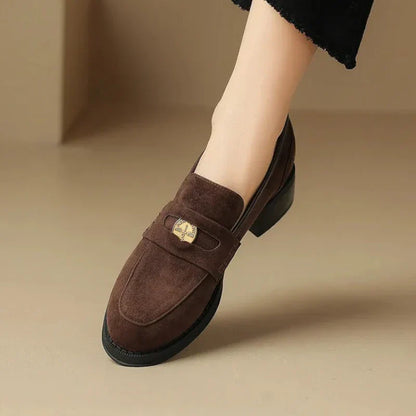 elegante orthopädische Damenmokassins aus Wildleder