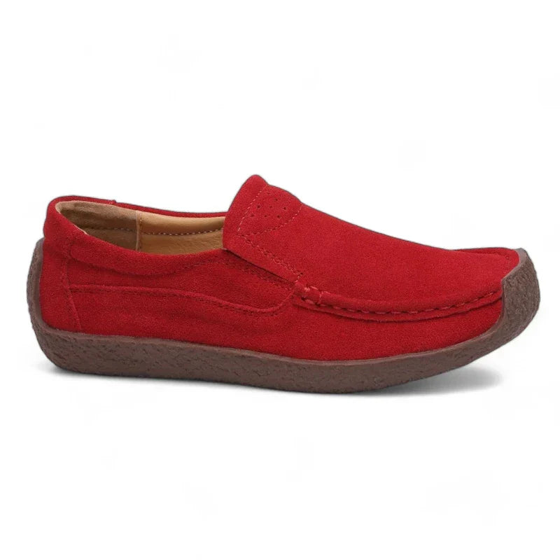 Elegante Damenschuhe aus Wildleder mit bequemen, offenen Sohlen für optimalen Tragekomfort