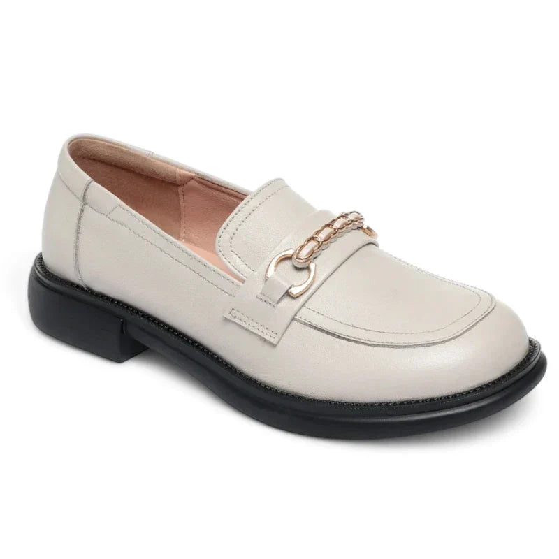 elegante orthopädische Damenmokassins aus Spaltleder