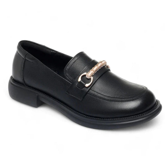 elegante orthopädische Damenmokassins aus Spaltleder