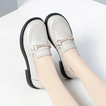 elegante orthopädische Damenmokassins aus Spaltleder