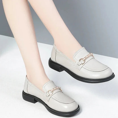 elegante orthopädische Damenmokassins aus Spaltleder