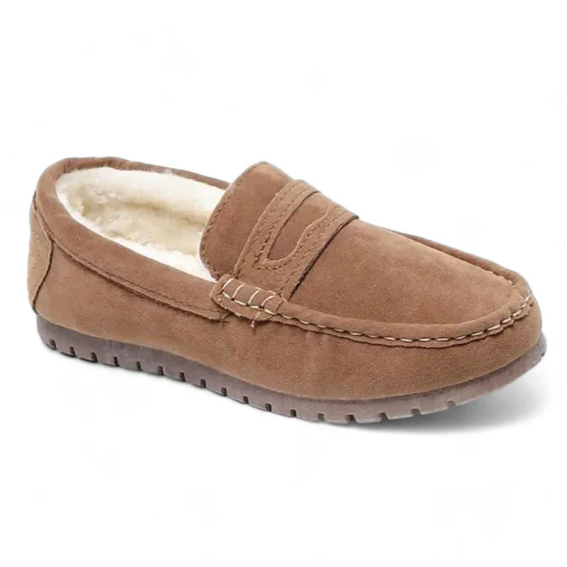 Orthopädischer Damenmokassin aus gefüttertem Wildlederimitat