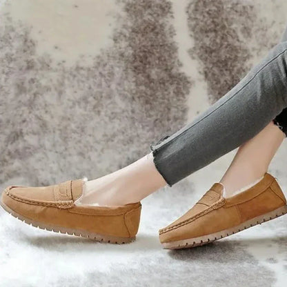 Orthopädischer Damenmokassin aus gefüttertem Wildlederimitat