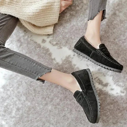 Orthopädischer Damenmokassin aus gefüttertem Wildlederimitat