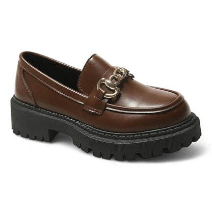 Orthopädischer Mokassin für Damen mit Wedges aus Horsebit-Leder