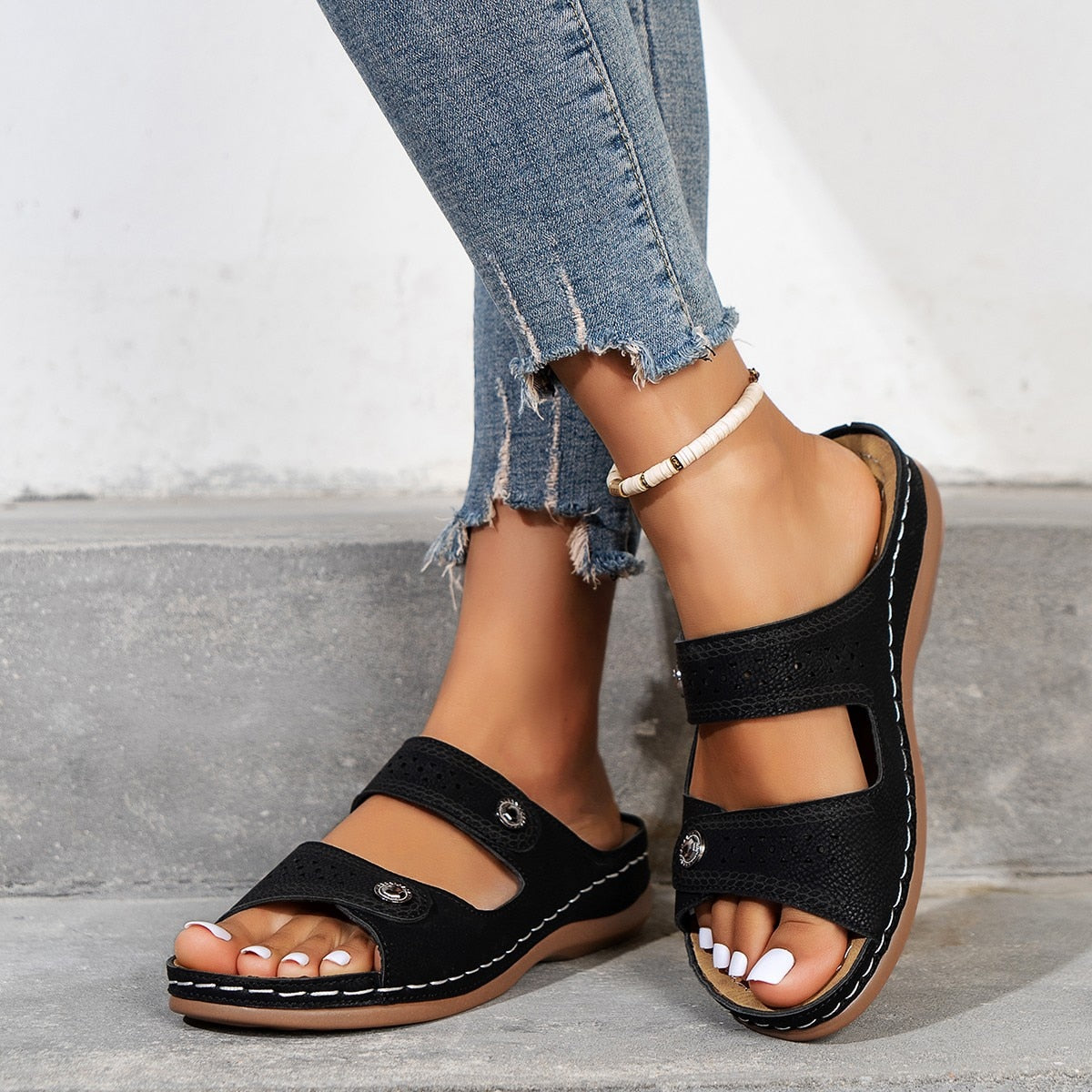 Orthopädische Sandalen mit offener Zehenpartie für Damen – Pavy