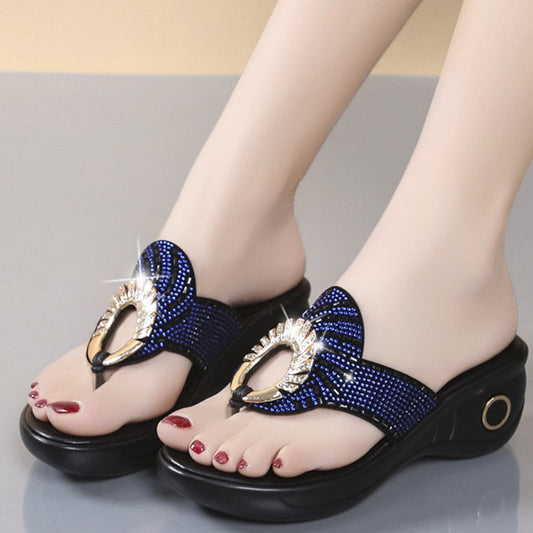 Stylische Damen-Flip-Flops mit rutschfesten Strasssteinen für den perfekten Sommerlook