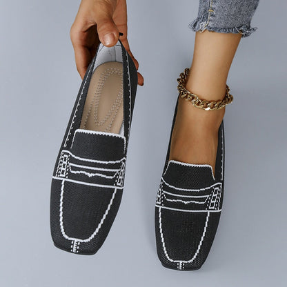 Lazy-Schuhe mit quadratischer Zehenpartie und niedrigem Absatz für Damen - Quipus