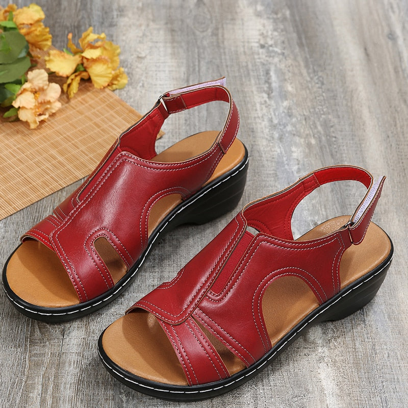 Damen-Sandalen mit offenem Zehenbereich und Keilabsatz – Merliah