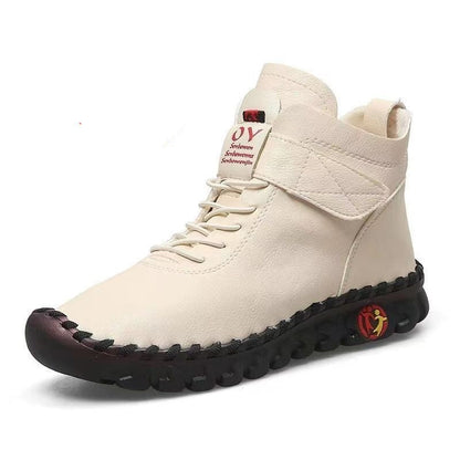 Vintage-Schneestiefel aus Leder für Damen