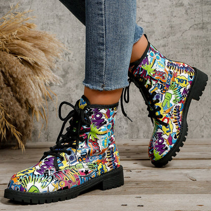 Stylische Street-Art-Damen-Stiefeletten