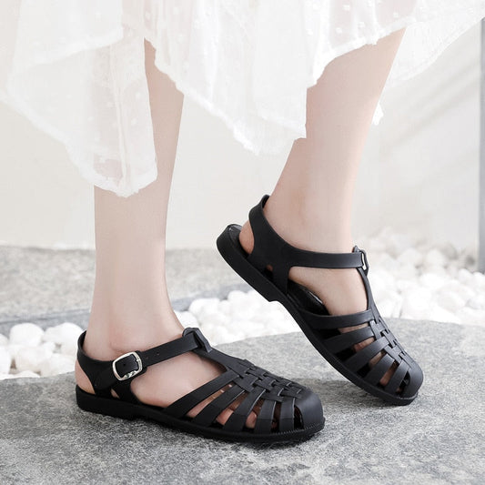 Bequeme, modische, flache Sandalen für Damen – Styfo