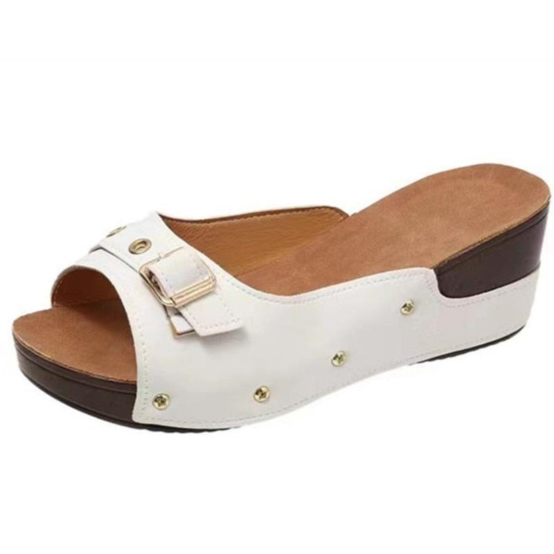 Elegante Slip-On Keilsandalen für Damen - Gazonna