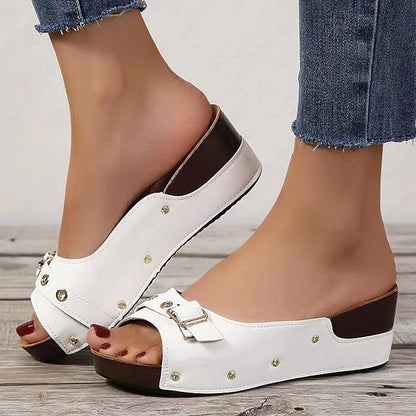 Elegante Slip-On Keilsandalen für Damen - Gazonna
