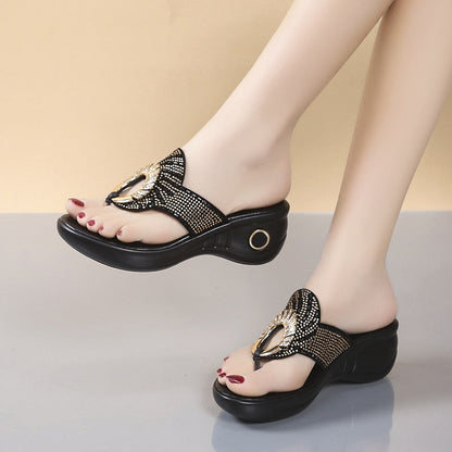 Stylische Damen-Flip-Flops mit rutschfesten Strasssteinen für den perfekten Sommerlook