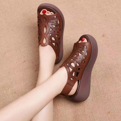 Offene Sandalen mit hohler Blumenplattform für Damen – Höschen