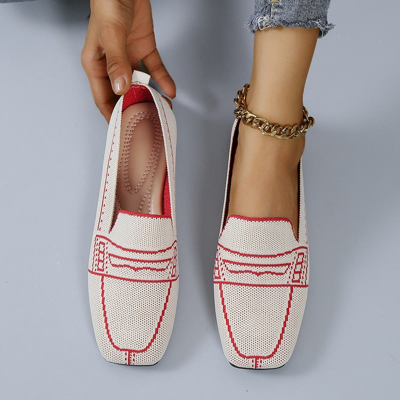 Lazy-Schuhe mit quadratischer Zehenpartie und niedrigem Absatz für Damen - Quipus