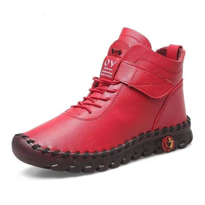 Vintage-Schneestiefel aus Leder für Damen